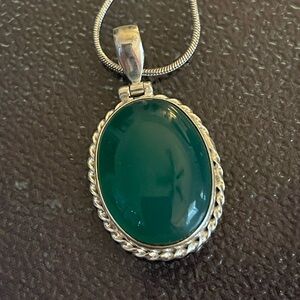 925 Silver & Chalcedony Necklace & Earrings